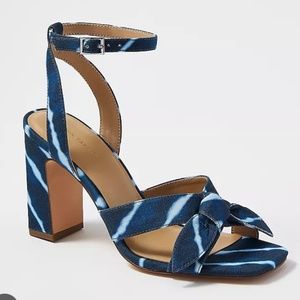 Ann Taylor Anna Tie Dye Bow Block Heel (NEW)